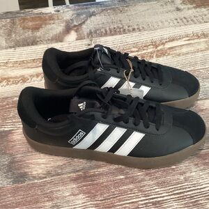 Adidas men’s VL court 3.0 black leather & suede sneakers Sz 9